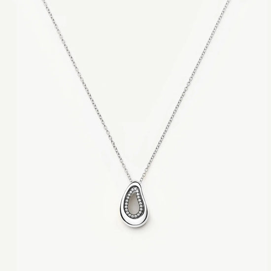 Molten Teardrop Pavé Pendant Necklace | Silver Plated/Cubic Zirconia Necklaces Missoma 