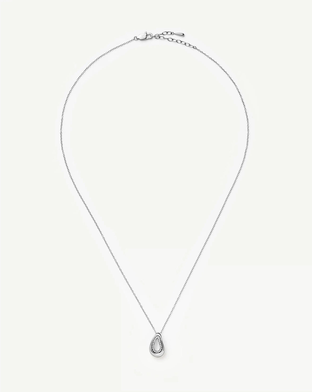 Molten Teardrop Pavé Pendant Necklace | Silver Plated/Cubic Zirconia Necklaces Missoma 