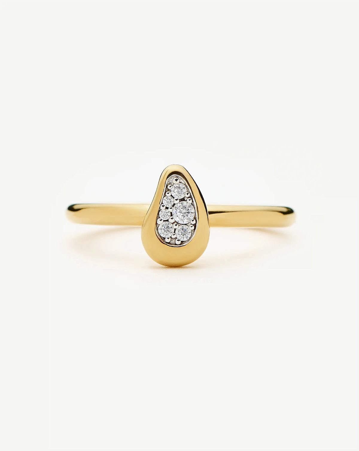 Molten Teardrop Pavé Ring | 18ct Gold Plated/Cubic Zirconia Rings Missoma 