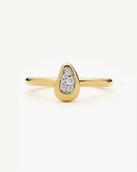 Molten Teardrop Pavé Ring | 18ct Gold Plated/Cubic Zirconia Rings Missoma 