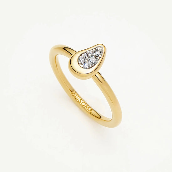 Molten Teardrop Pavé Ring | 18ct Gold Plated/Cubic Zirconia Rings Missoma 