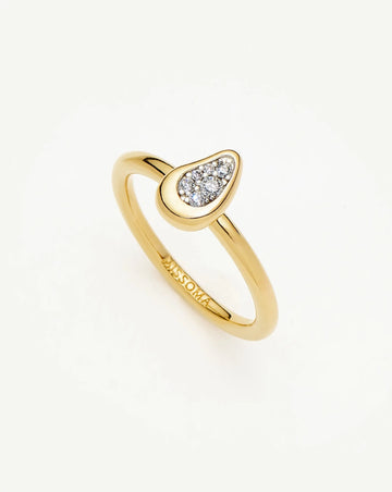 Molten Teardrop Pavé Ring | 18ct Gold Plated/Cubic Zirconia Rings Missoma 
