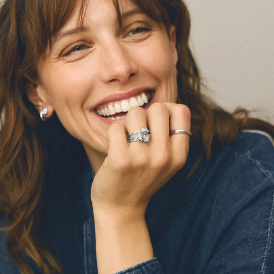 Molten Teardrop Pavé Ring | Silver Plated/Cubic Zirconia Rings Missoma 