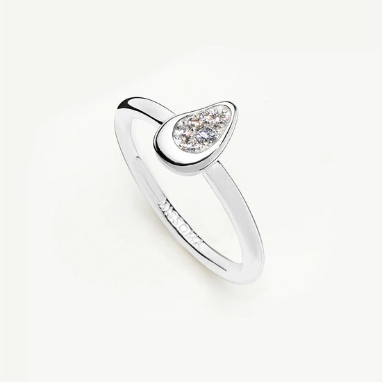 Molten Teardrop Pavé Ring | Silver Plated/Cubic Zirconia Rings Missoma 