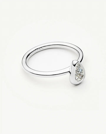 Molten Teardrop Pavé Ring | Silver Plated/Cubic Zirconia Rings Missoma 