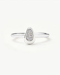 Molten Teardrop Pavé Ring | Silver Plated/Cubic Zirconia Rings Missoma 
