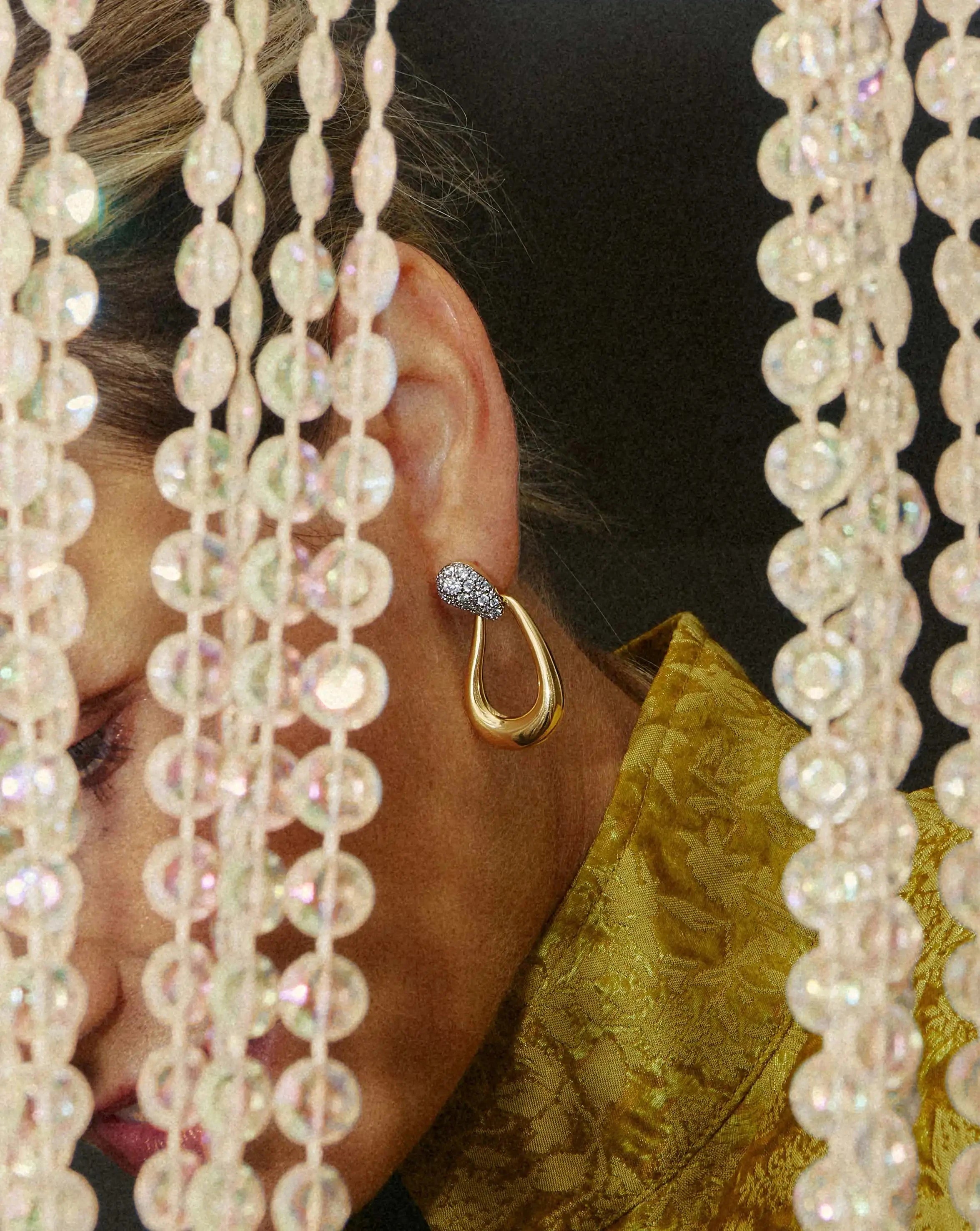 Molten Teardrop Pavé Statement Stud Earrings | 18ct Gold Plated/Cubic Zirconia Earrings Missoma 