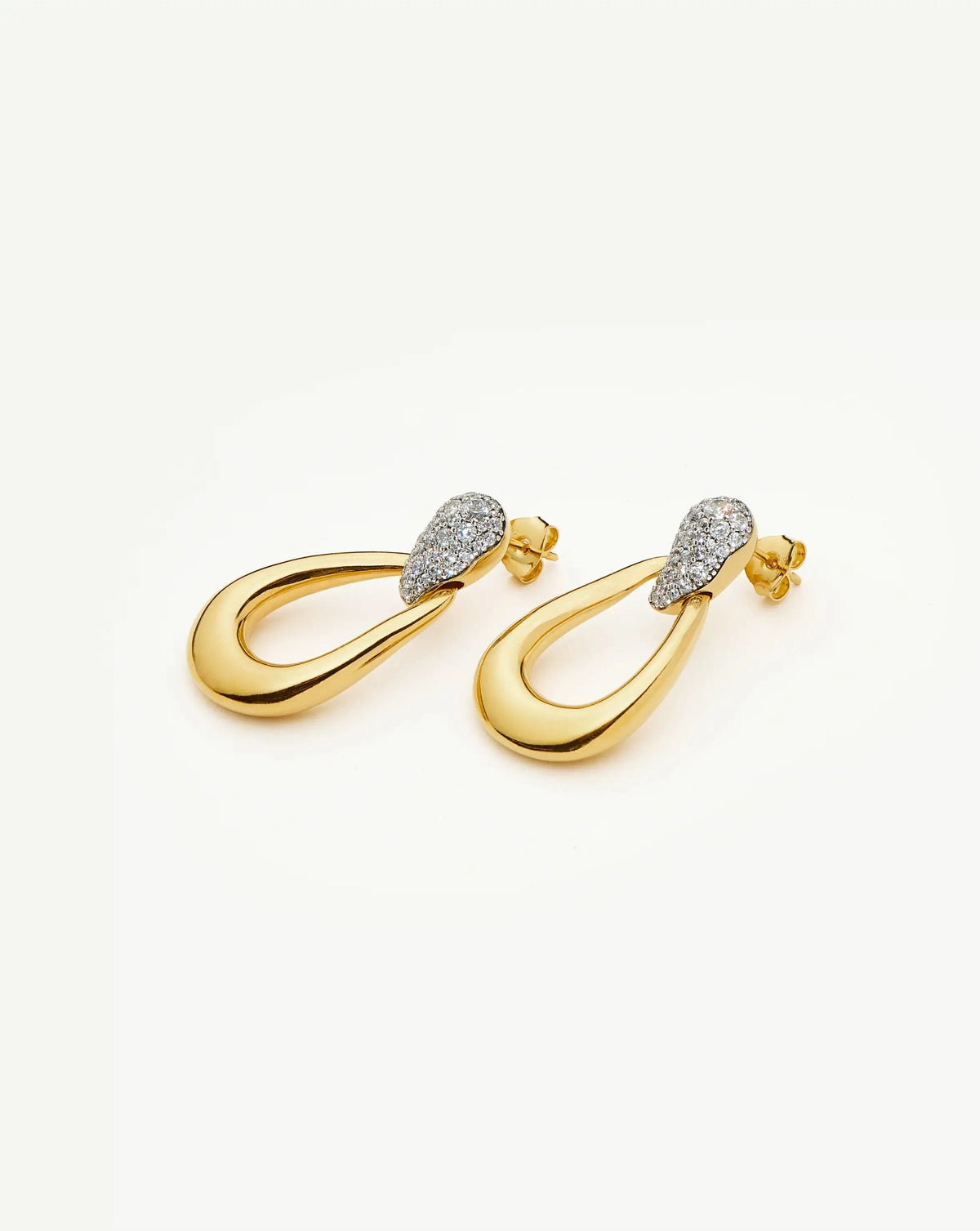 Molten Teardrop Pavé Statement Stud Earrings | 18ct Gold Plated/Cubic Zirconia Earrings Missoma 