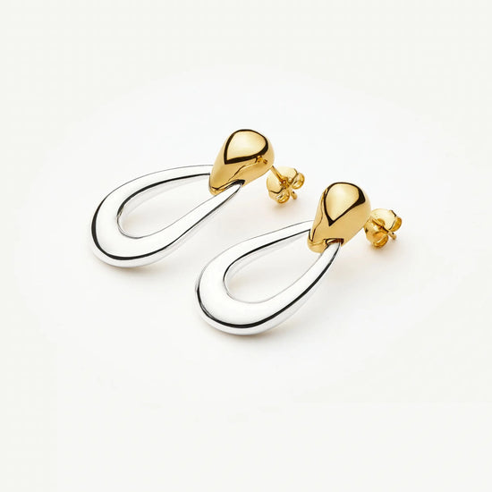 Molten Teardrop Statement Stud Earrings | Mixed Metal Earrings Missoma 