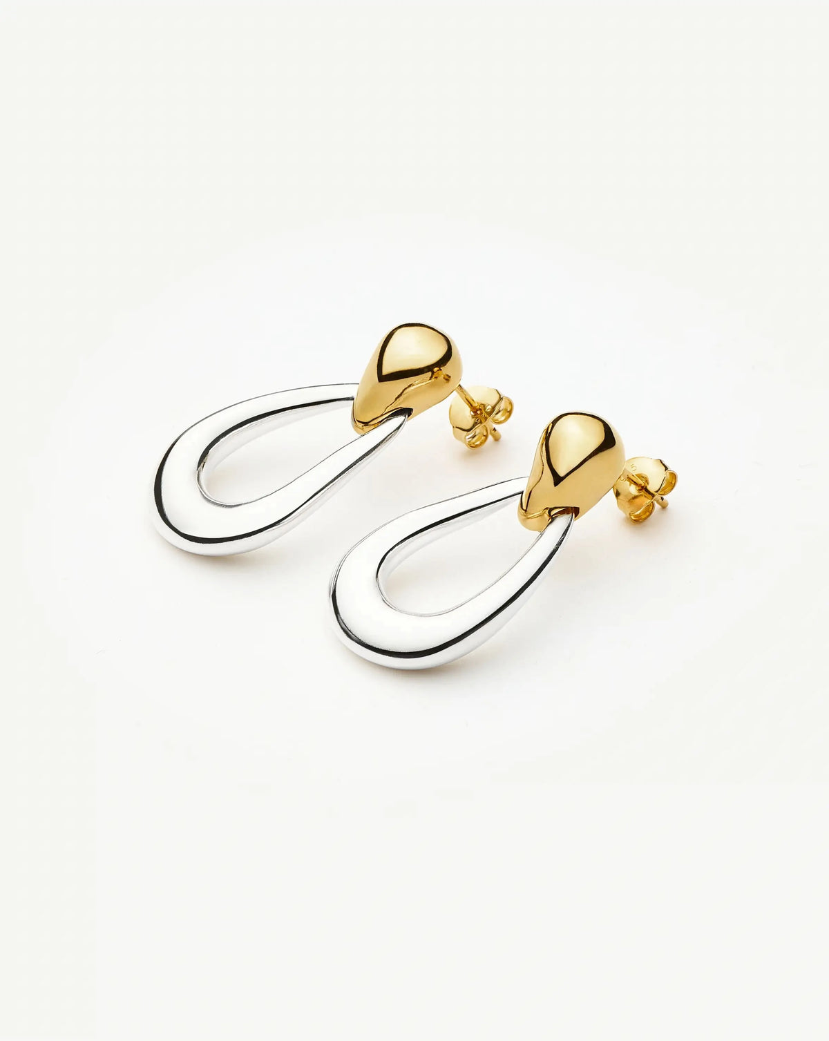 Molten Teardrop Statement Stud Earrings | Mixed Metal Earrings Missoma 