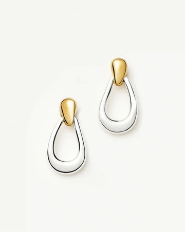 Molten Teardrop Statement Stud Earrings | Mixed Metal Earrings Missoma 