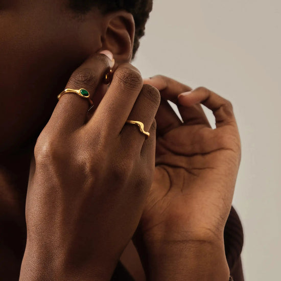 Molten Wave Stacking Ring | 18ct Gold Vermeil Rings Missoma 