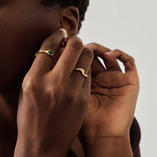 Molten Wave Stacking Ring | 18ct Gold Vermeil Rings Missoma 