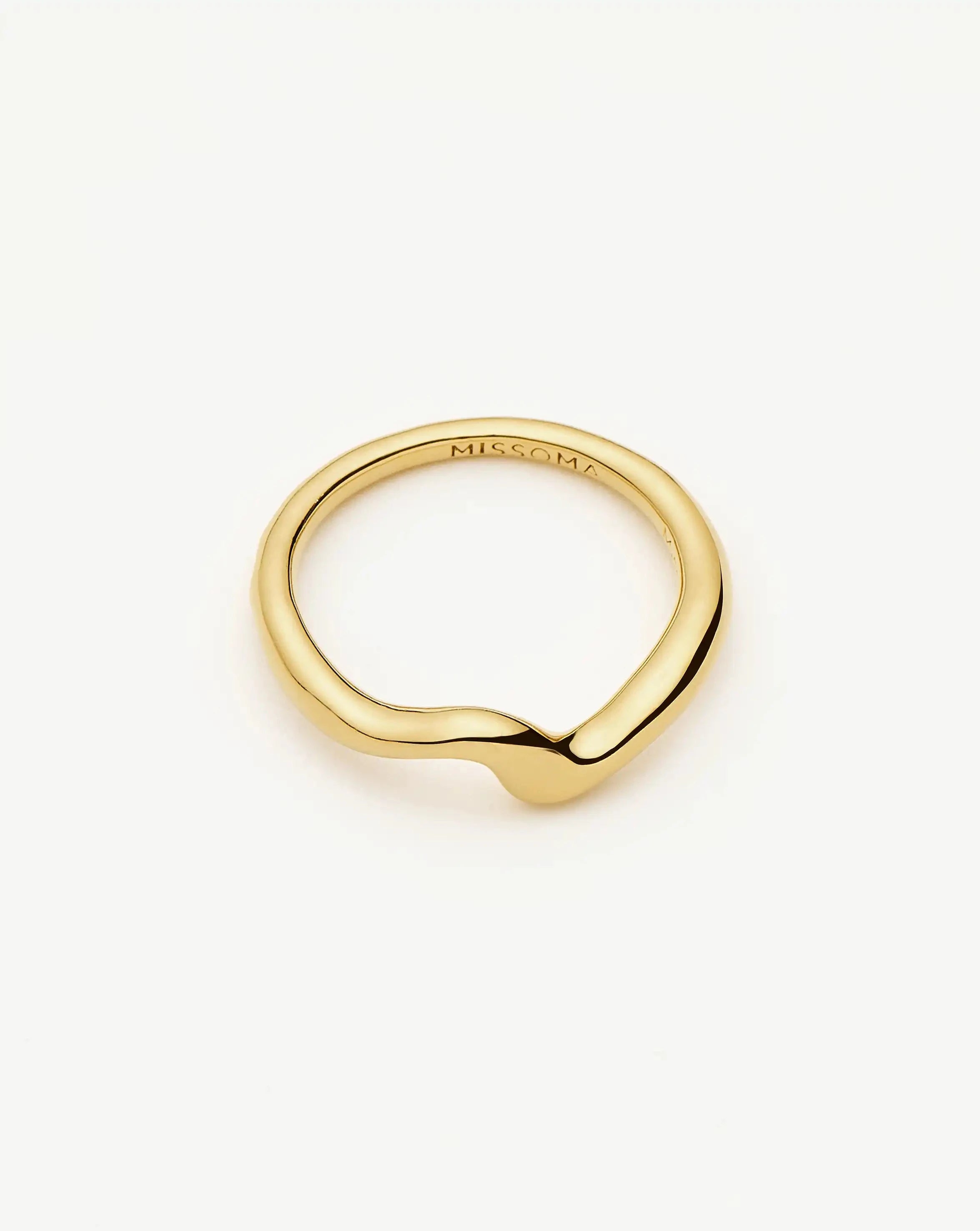 Molten Wave Stacking Ring | 18ct Gold Vermeil Rings Missoma 