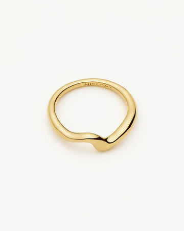 Molten Wave Stacking Ring | 18ct Gold Vermeil Rings Missoma 