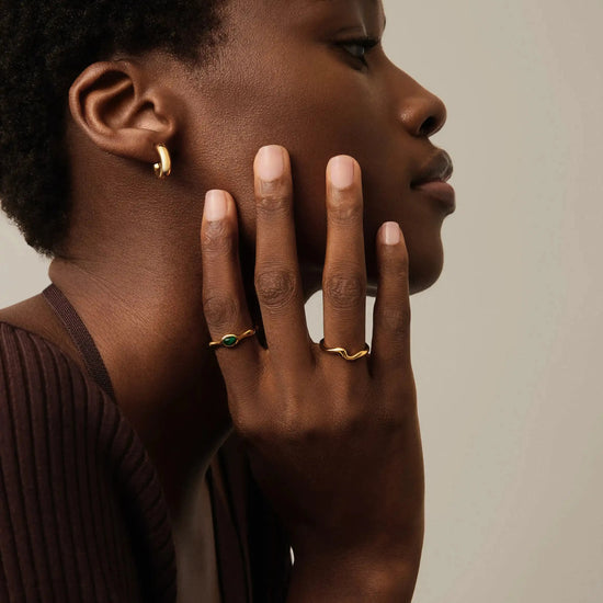 Molten Wave Stacking Ring | 18ct Gold Vermeil Rings Missoma 