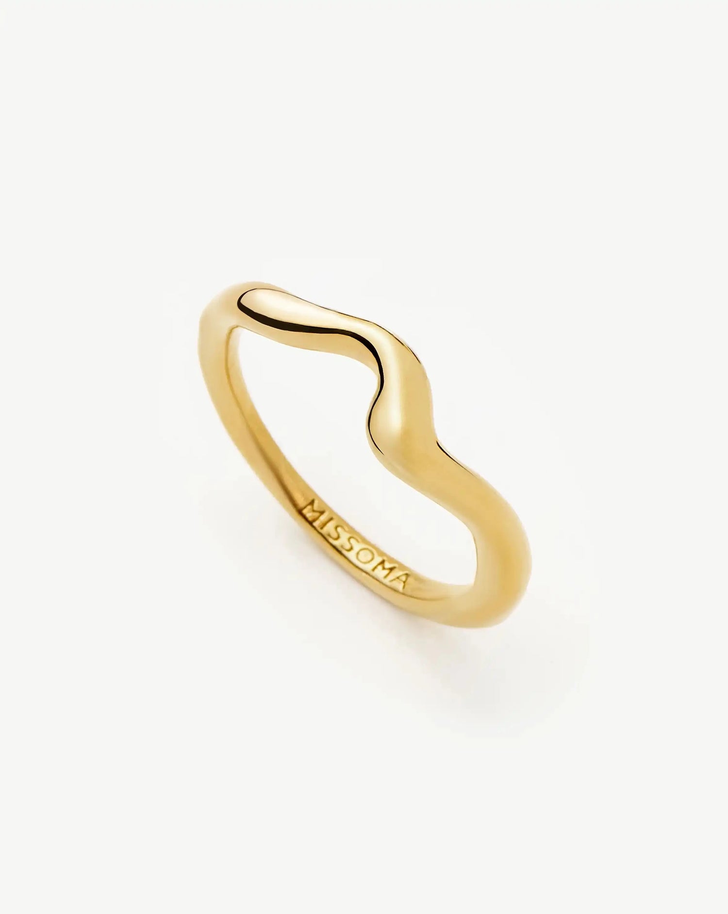 Molten Wave Stacking Ring | 18ct Gold Vermeil Rings Missoma 