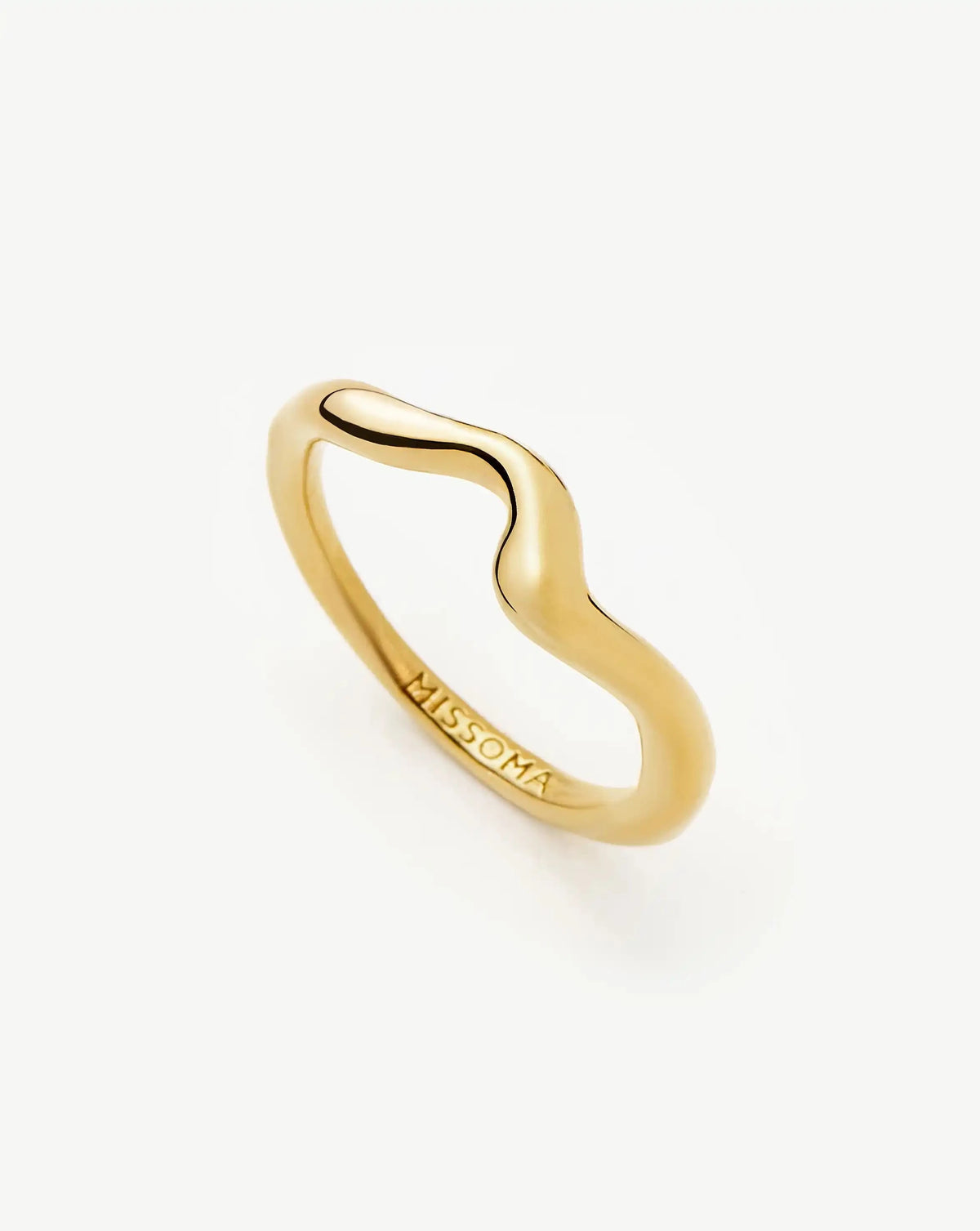 Molten Wave Stacking Ring 18ct Vermeil