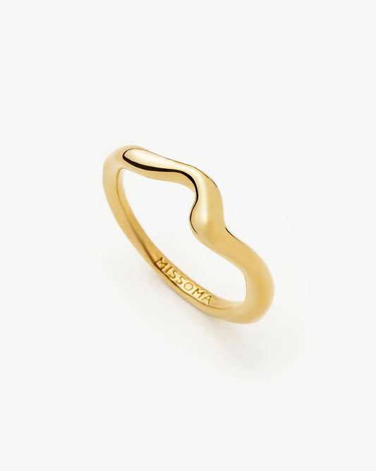 Molten Wave Stacking Ring | 18ct Gold Vermeil Rings Missoma 