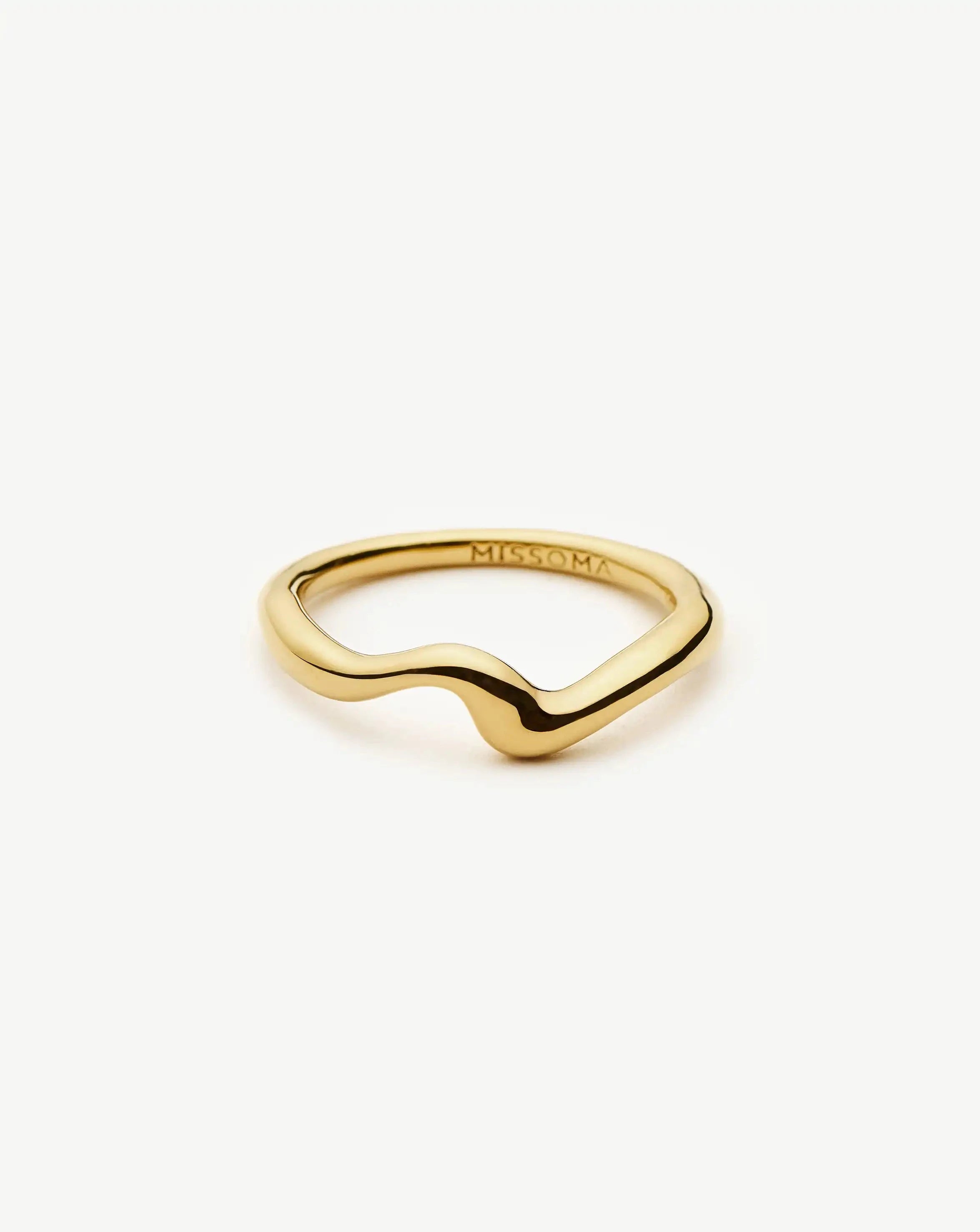 Molten Wave Stacking Ring | 18ct Gold Vermeil Rings Missoma 