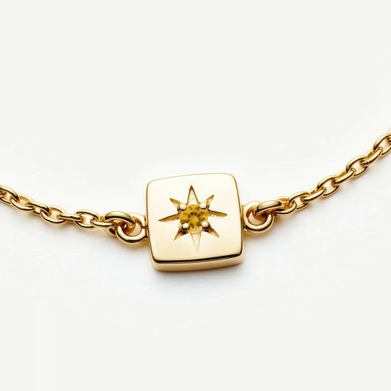 November Birthstone Slider Bracelet | 18ct Gold Plated/Citrine Bracelets Missoma 