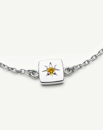 November Birthstone Slider Bracelet | Silver Plated/Citrine Bracelets Missoma 