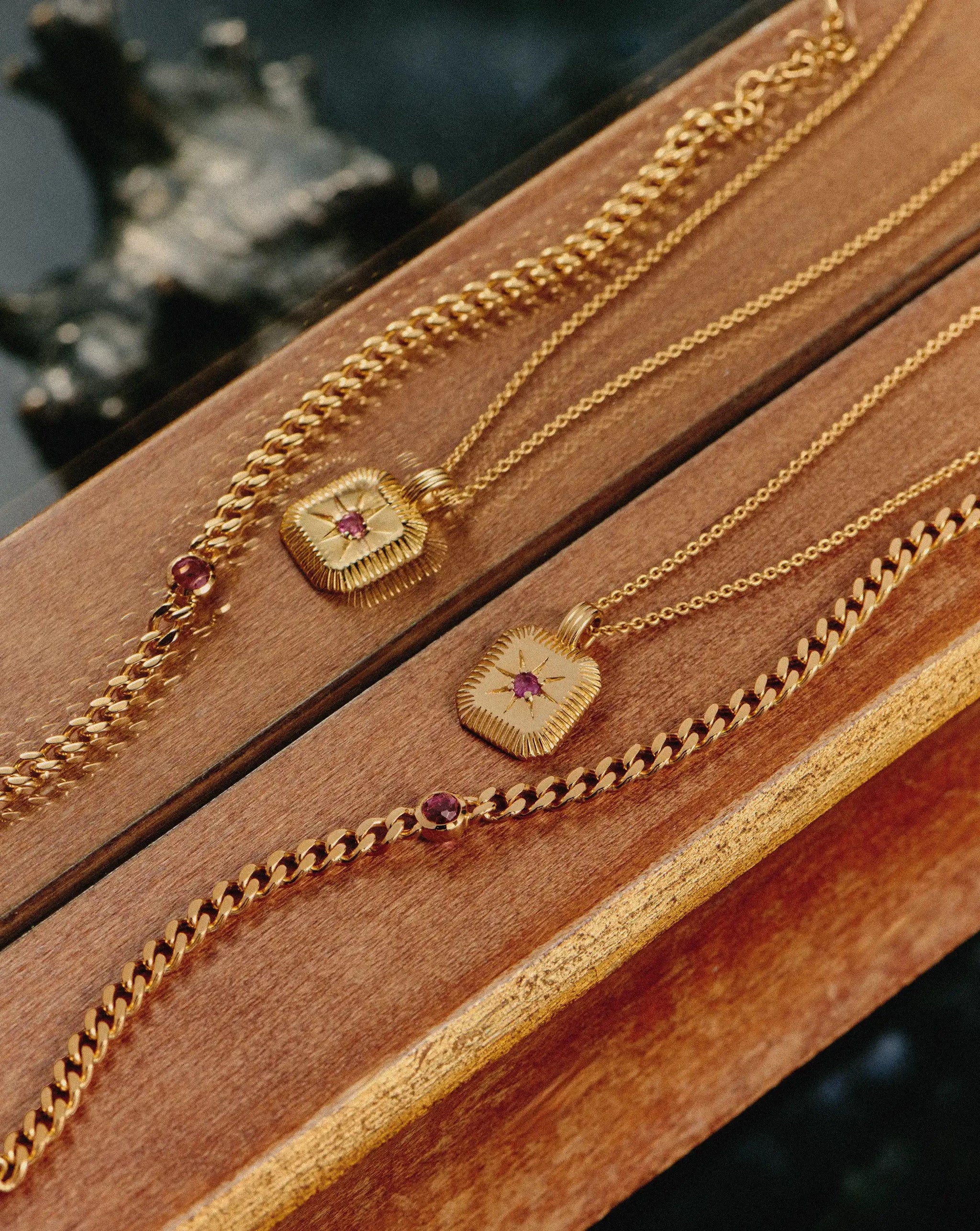 October Birthstone Chain Bracelet | 18ct Gold Plated Vermeil/Pink Tourmaline Bracelets Missoma 
