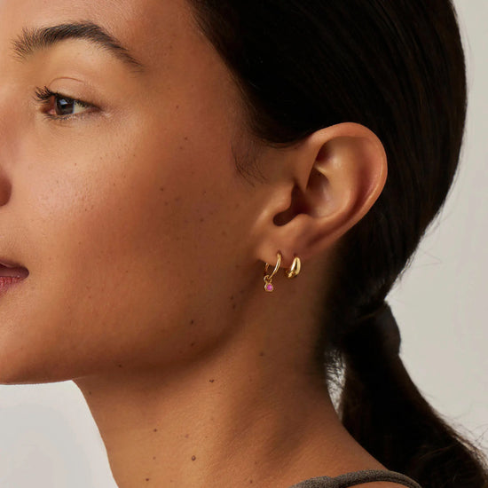 October Birthstone Necklace & Charm Earrings Set | 18ct Gold Vermeil/Pink Tourmaline Necklaces Missoma 
