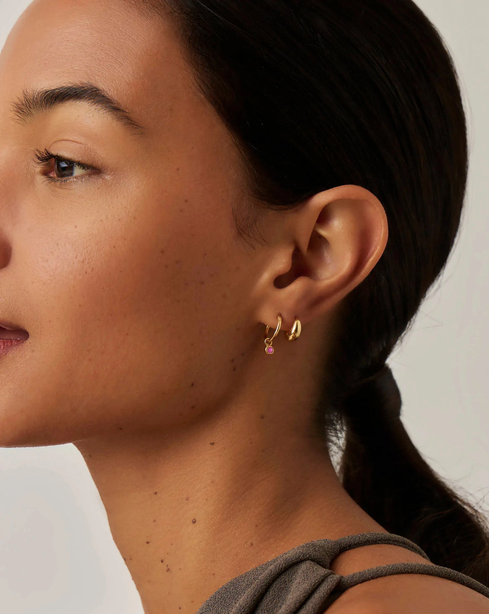 October Birthstone Necklace & Charm Earrings Set | 18ct Gold Vermeil/Pink Tourmaline Necklaces Missoma 