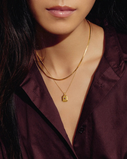October Birthstone Pendant Necklace | 18ct Gold Vermeil/Pink Tourmaline Necklaces Missoma 