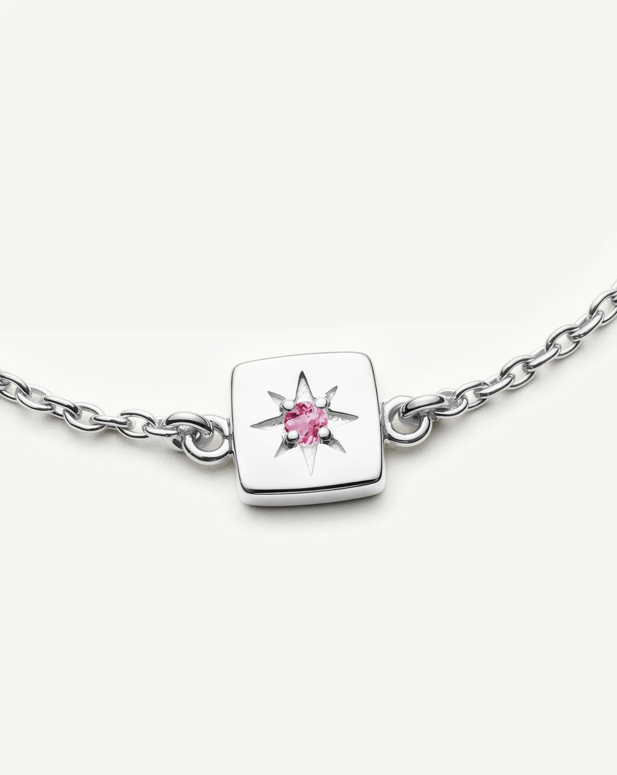 October Birthstone Slider Bracelet | Silver Plated/Pink Tourmaline Bracelets Missoma 