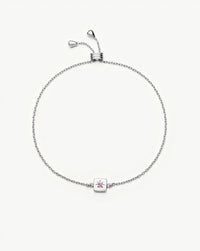 October Birthstone Slider Bracelet | Silver Plated/Pink Tourmaline Bracelets Missoma 