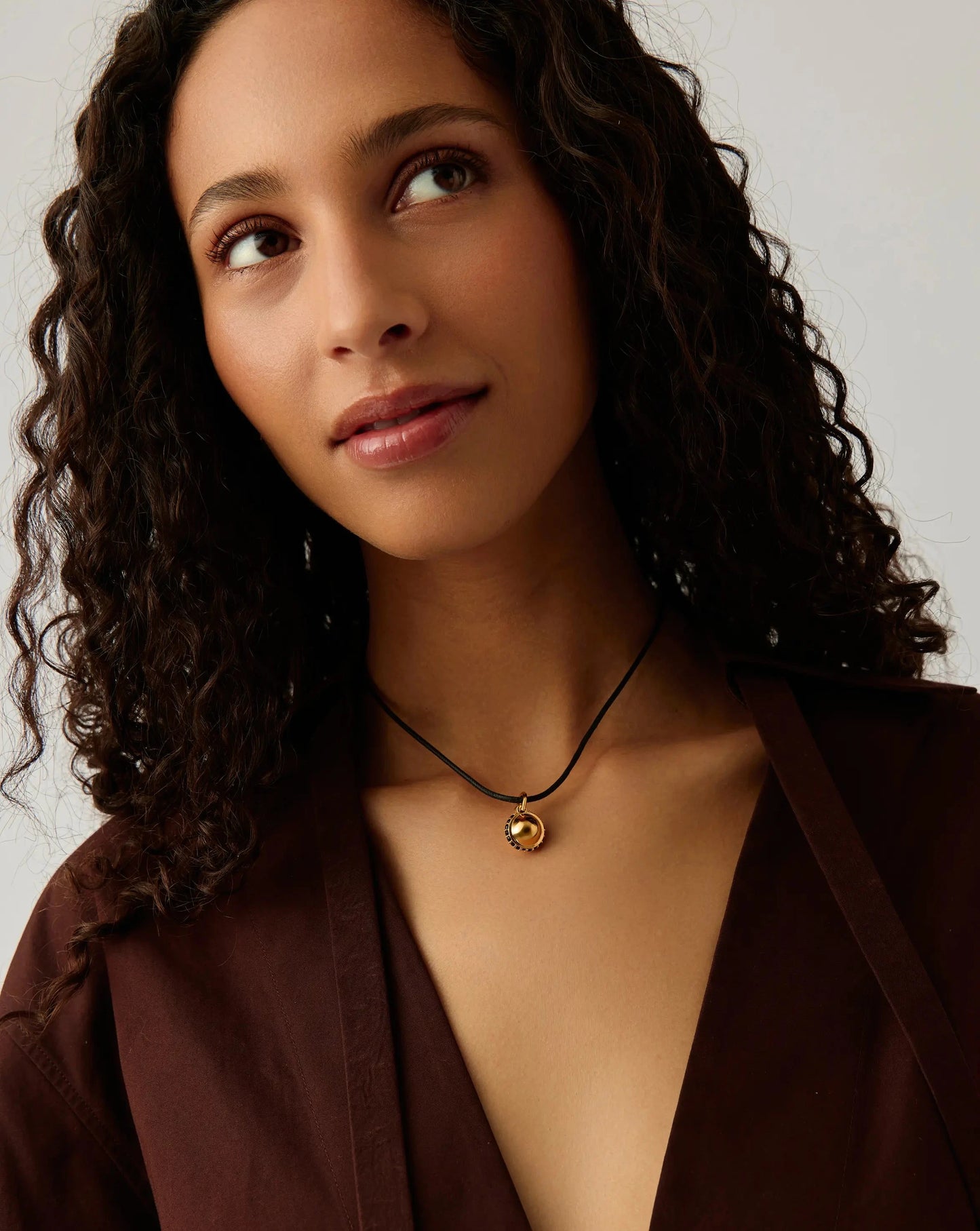 Orb Gemstone Pendant Cord Necklace | 18ct Gold Plated / Black Spinel Necklaces Missoma 