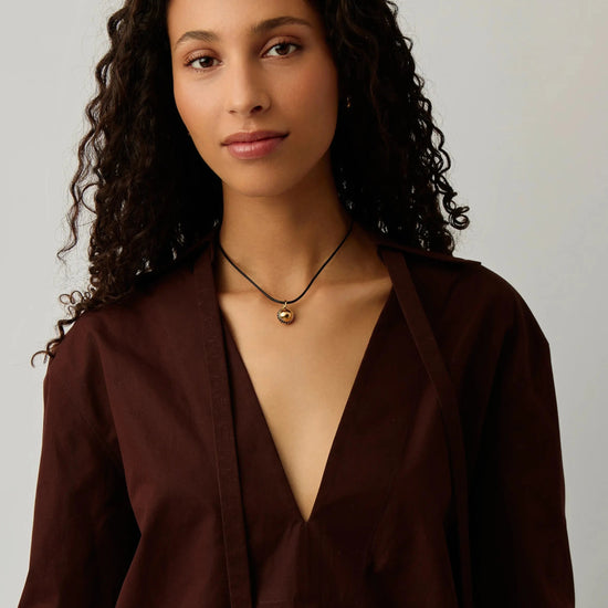 Orb Gemstone Pendant Cord Necklace | 18ct Gold Plated / Black Spinel Necklaces Missoma 