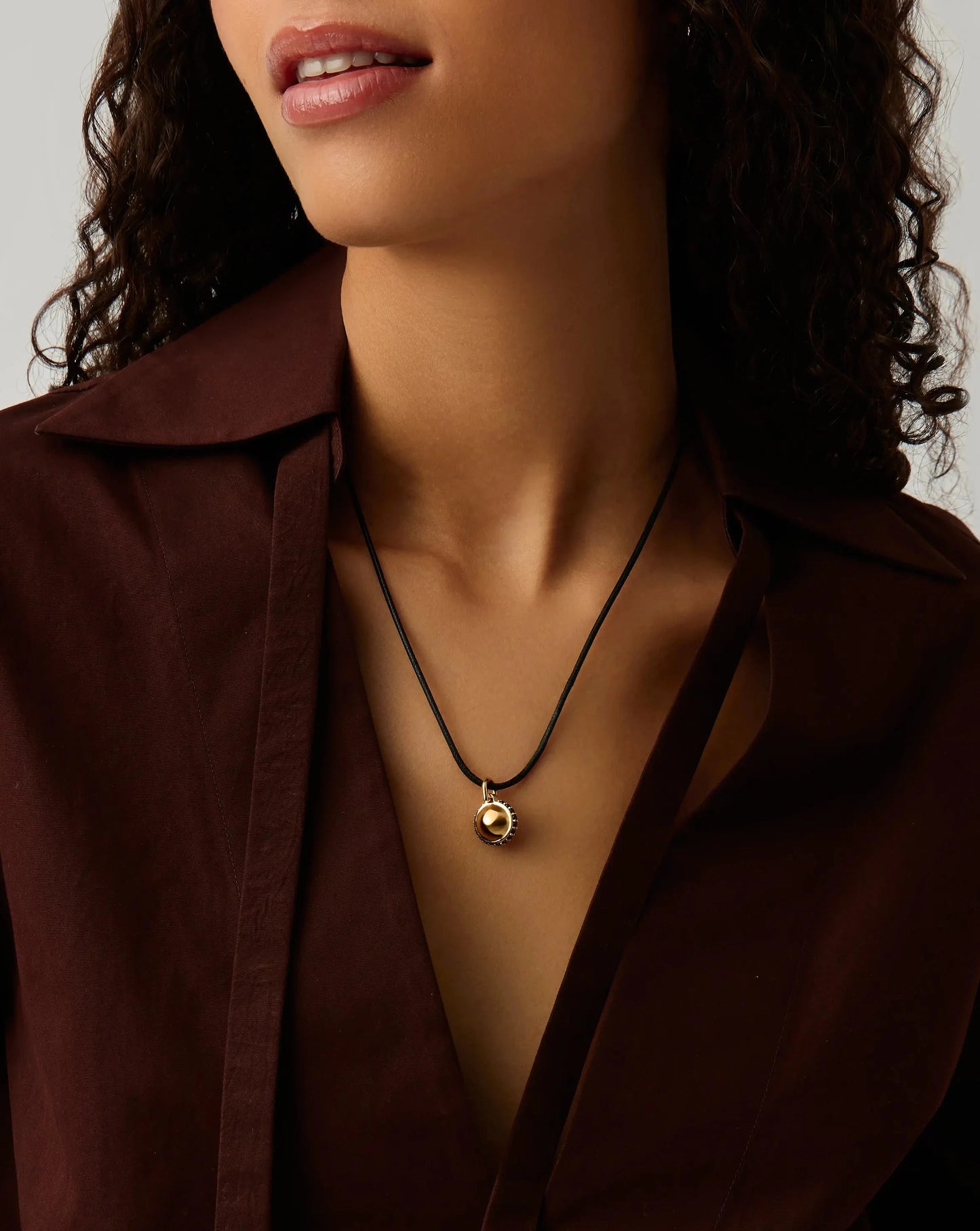 Orb Gemstone Pendant Cord Necklace | 18ct Gold Plated / Black Spinel Necklaces Missoma 