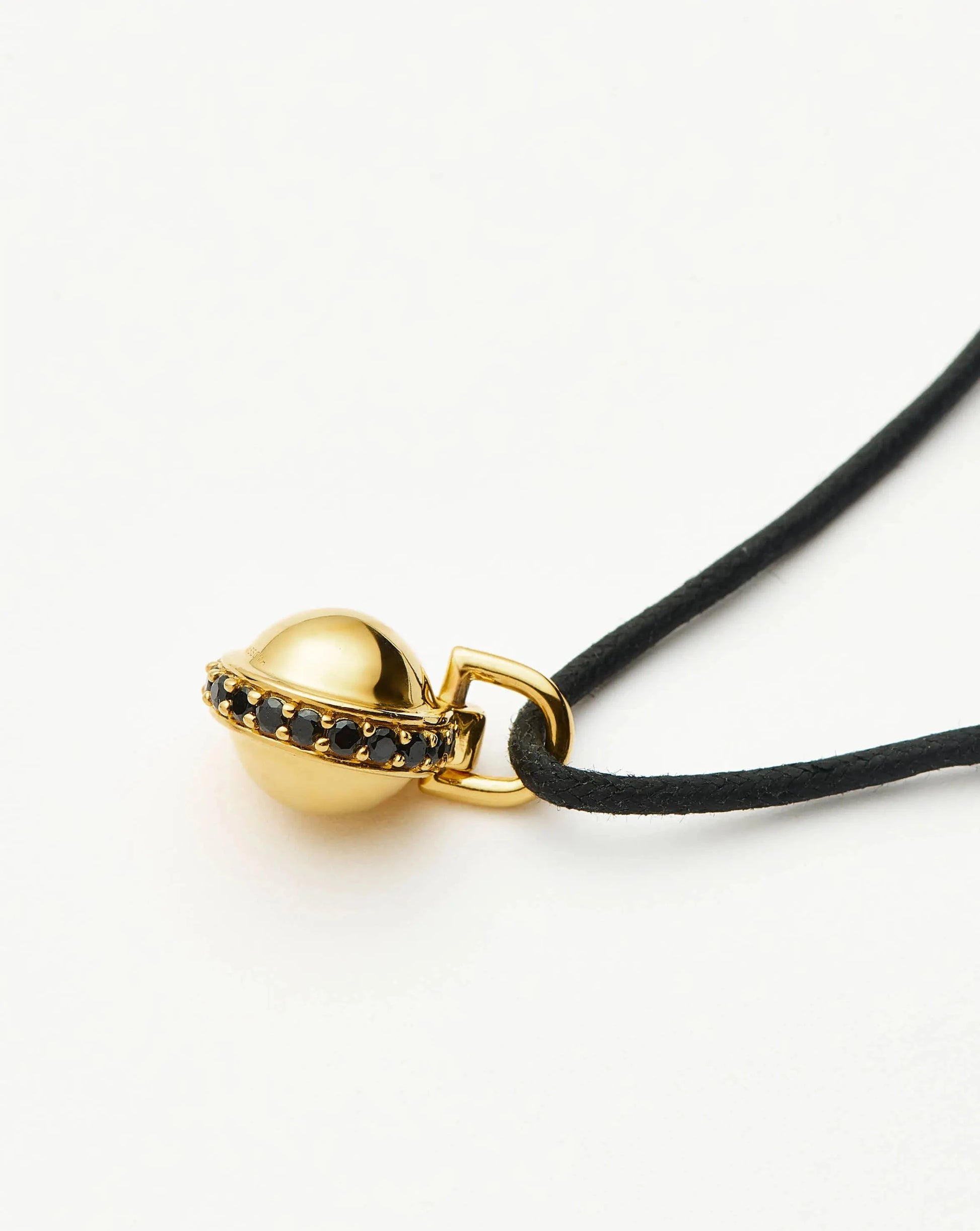 Orb Gemstone Pendant Cord Necklace | 18ct Gold Plated / Black Spinel Necklaces Missoma 