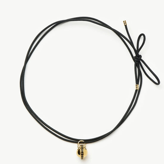 Orb Gemstone Pendant Cord Necklace | 18ct Gold Plated / Black Spinel Necklaces Missoma 
