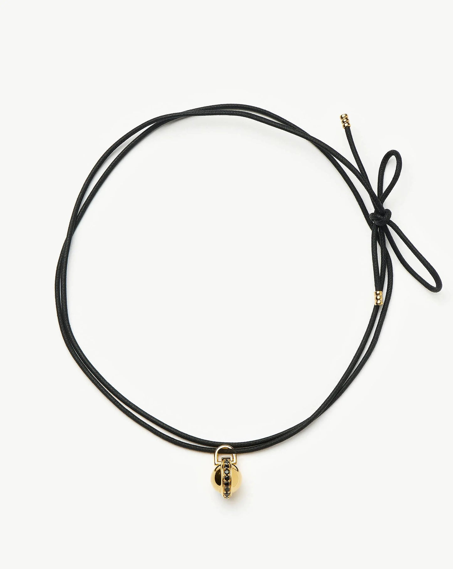 Orb Gemstone Pendant Cord Necklace | 18ct Gold Plated / Black Spinel Necklaces Missoma 