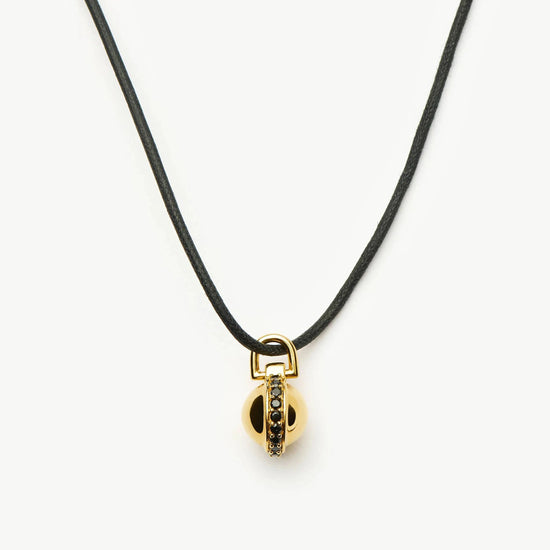 Orb Gemstone Pendant Cord Necklace | 18ct Gold Plated / Black Spinel Necklaces Missoma 