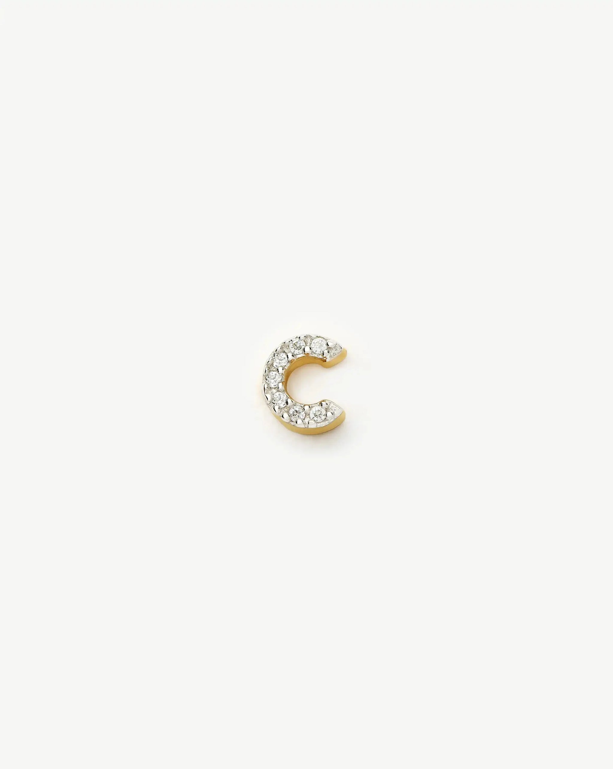 Pave Initial Single Stud Earring - Initial C | 18ct Gold Vermeil/Cubic Zirconia Earrings Missoma 