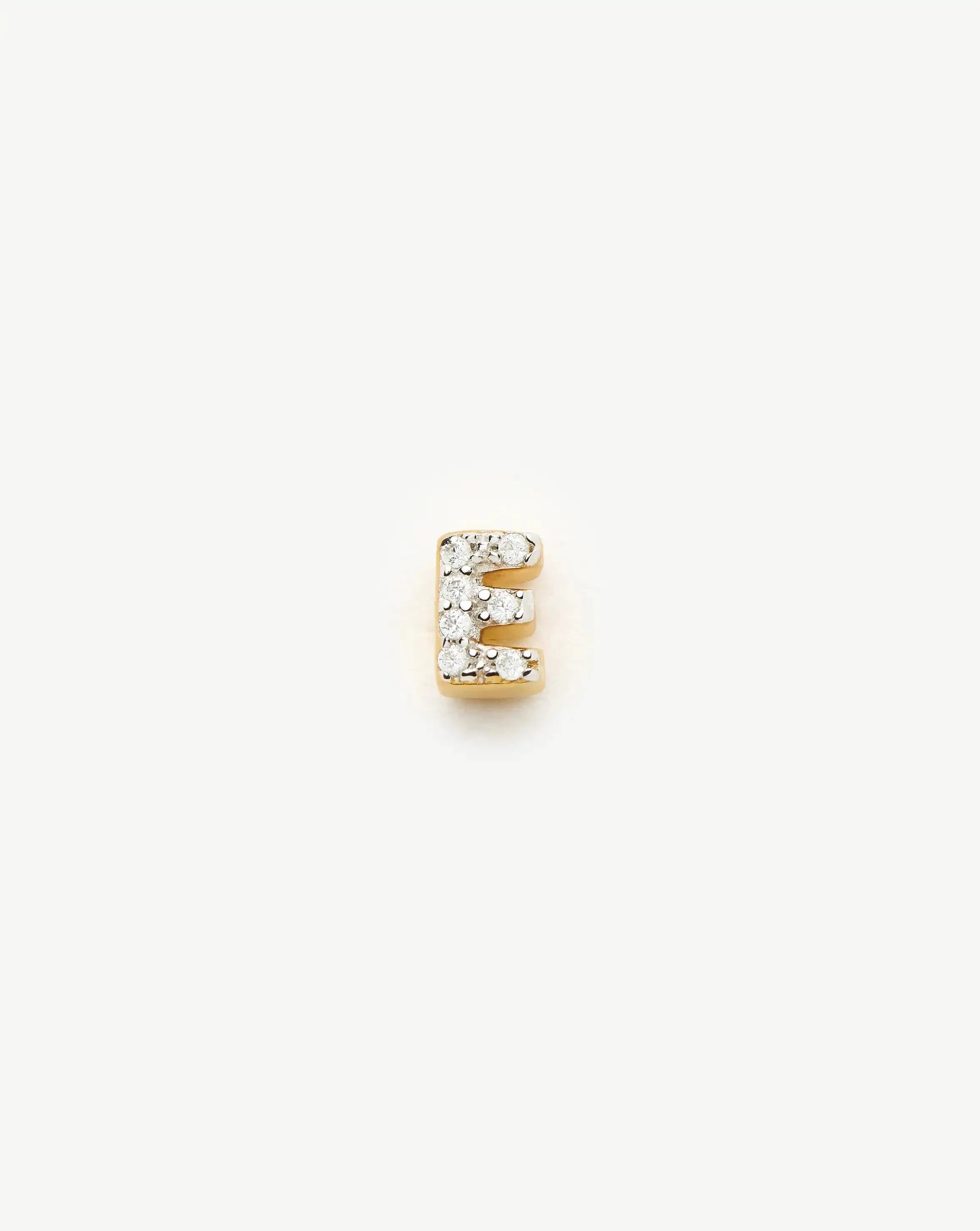 Pave Initial Single Stud Earring - Initial E | 18ct Gold Vermeil/Cubic Zirconia Earrings Missoma 