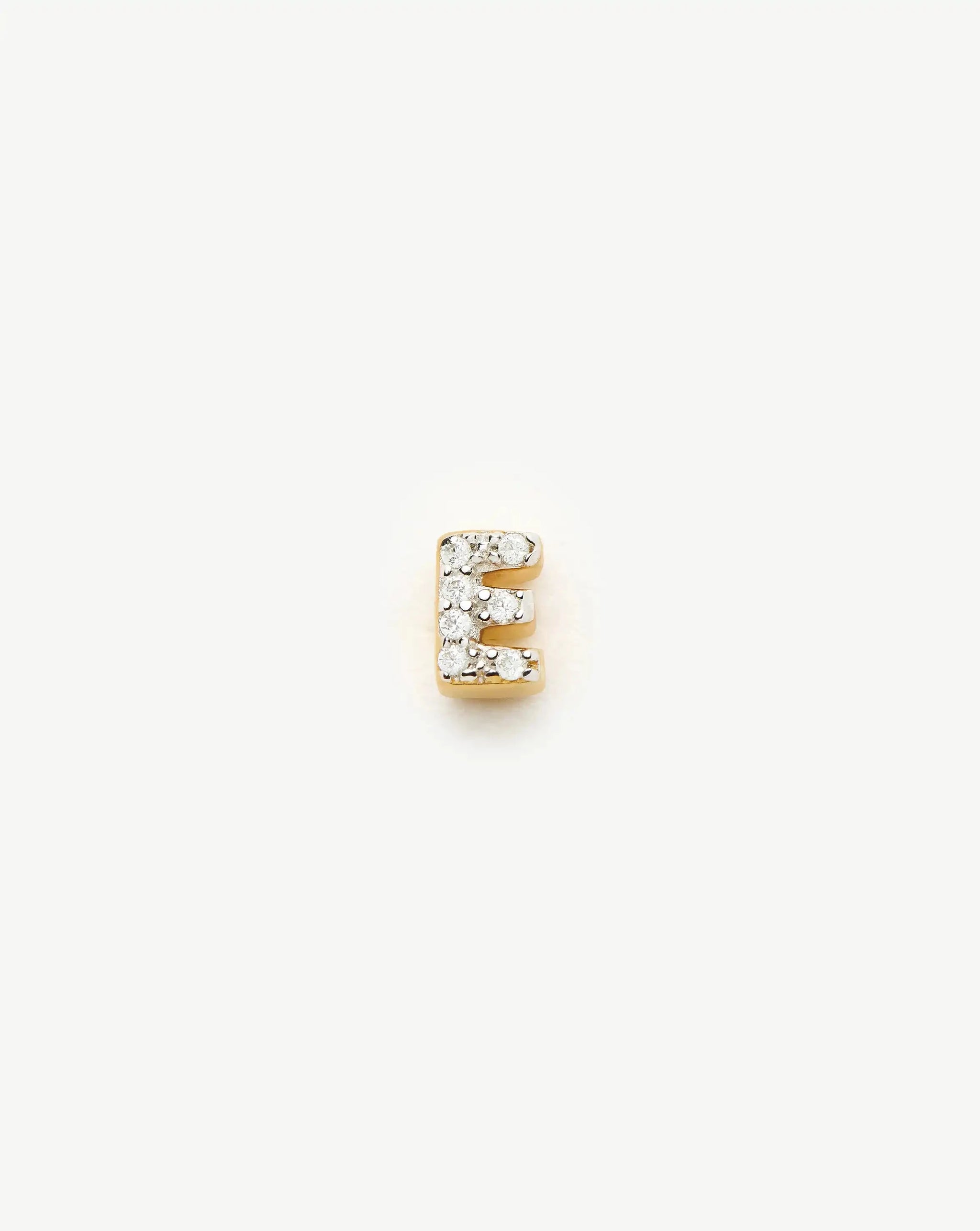 Pave Initial Single Stud Earring - Initial E | 18ct Gold Vermeil/Cubic Zirconia Earrings Missoma 