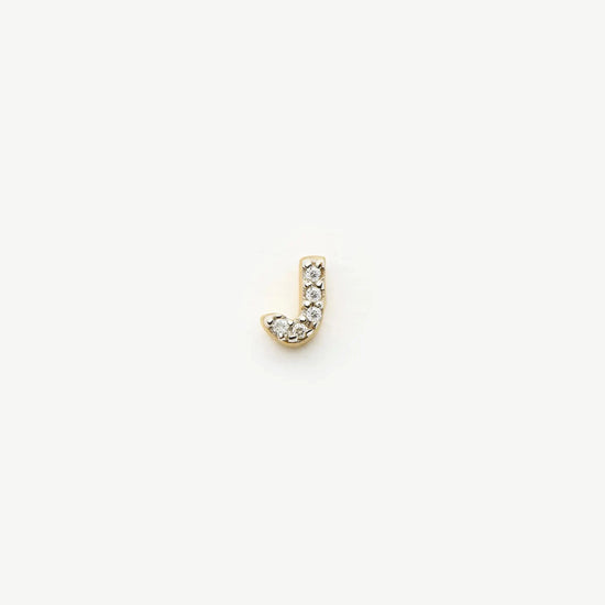 Pave Initial Single Stud Earring - Initial J | 18ct Gold Vermeil/Cubic Zirconia Earrings Missoma 