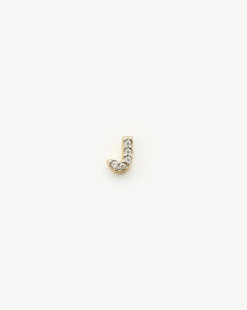 Pave Initial Single Stud Earring - Initial J | 18ct Gold Vermeil/Cubic Zirconia Earrings Missoma 