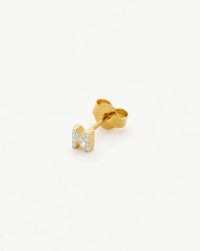 Pave Initial Single Stud Earring - Initial M | 18ct Gold Vermeil/Cubic Zirconia Earrings Missoma 