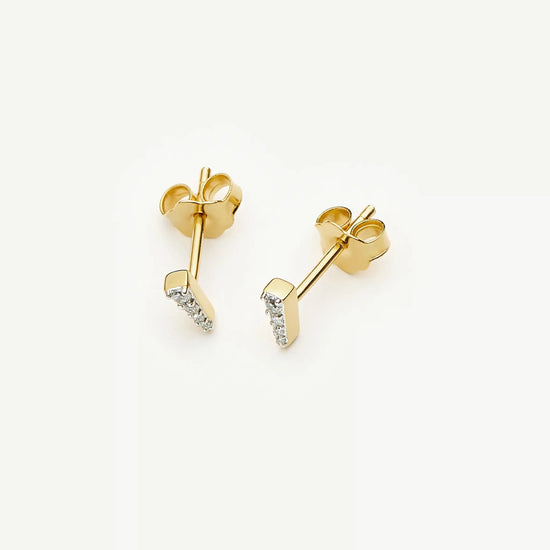 Pavé Spike Stud Earrings | 18ct Gold Plated/Cubic Zirconia Earrings Missoma 