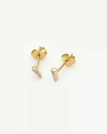 Pavé Spike Stud Earrings | 18ct Gold Plated/Cubic Zirconia Earrings Missoma 