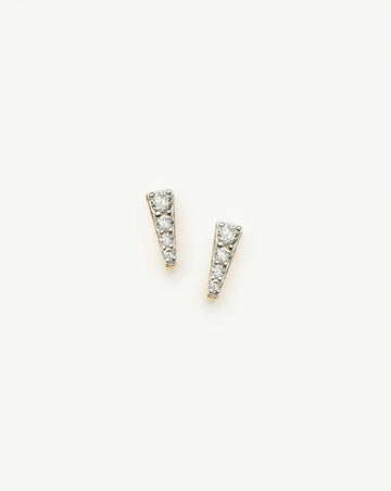 Pavé Spike Stud Earrings | 18ct Gold Plated/Cubic Zirconia Earrings Missoma 