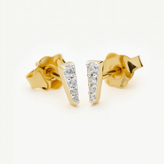 Pavé Spike Stud Earrings | 18ct Gold Plated/Cubic Zirconia Earrings Missoma 