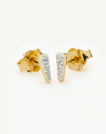 Pavé Spike Stud Earrings | 18ct Gold Plated/Cubic Zirconia Earrings Missoma 